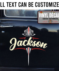 Personalized Garage Pinstriping Lettering Vinyl Sticker 10559