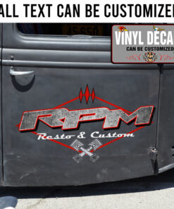 Personalized Restor And Custom Garage Lettering Sticker 11097