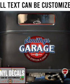 Personalized Gas Station Lettering Vinyl Sticker 10646
