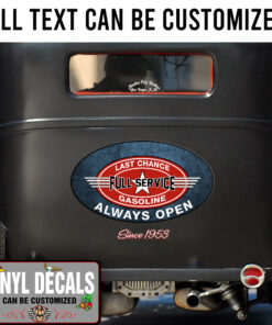 Personalized Gasoline Service Lettering Sticker 11007