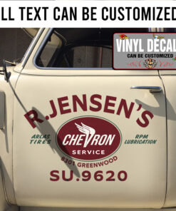 Personalized Gasoline Service Lettering Sticker 11360