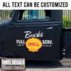 Personalized Gasoline Service Lettering Vinyl Sticker 10845
