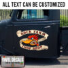 Personalized Ribbon Hot Rod Bird Lettering Vinyl Sticker 10774