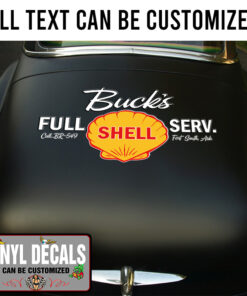 Personalized Gasoline Service Lettering Vinyl Sticker 10845