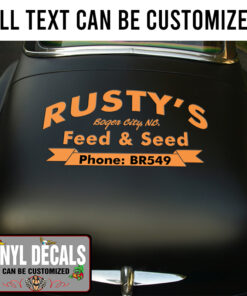 Personalized Ribbon Lettering Vinyl Sticker 10759