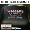 Personalized Gasser Lettering Hand Paint Checker Flag Skull Sticker 12111