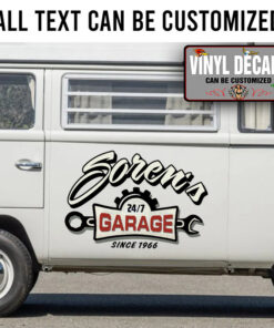 Personalized Gear Head And Wrench Lettering Sticker 11485