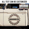 Personalized Gear Head Lettering Sticker 11852