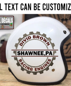 Personalized Gear Head Lettering Sticker 11852