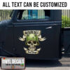 Personalized Rod Shop Skull And Ribbon Sticker 10908