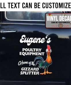 Personalized Rooster Farm Lettering Vinyl Sticker 10607