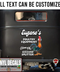 Personalized Rooster Farm Lettering Vinyl Sticker 10607