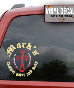 Personalized God Cross Sticker 11728