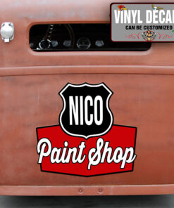 Personalized Route 66 Emblem Lettering Vinyl Sticker 10502