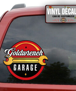 Personalized Goldwrench Garage Sticker 11497
