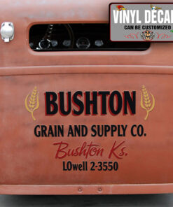 Personalized Grain And Supply Lettering Vinyl Sticker 10795