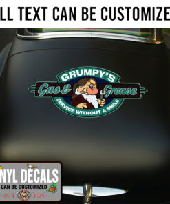 Personalized Grumpy Garage Lettering Vinyl Sticker 10729