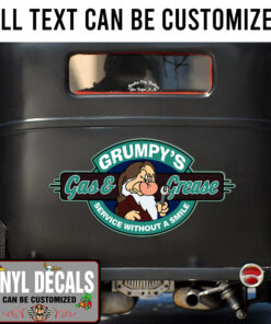 Personalized Grumpy Garage Lettering Vinyl Sticker 10729