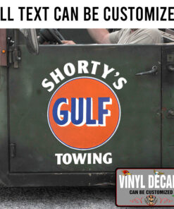 Personalized Gulf Garage Lettering Vinyl Sticker 10304