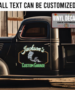 Personalized Running Piston Lettering Sticker 11876