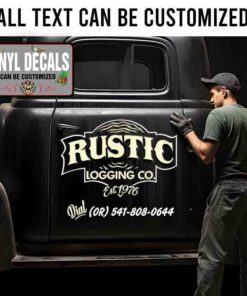 Personalized Rustic Loggin Co Sticker 11604