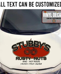 Personalized Rusty Nuts Hot Rod Sticker 11558