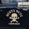 Personalized Rusty Skull Hot Rod Vinyl Sticker 10457