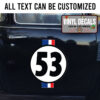 Personalized Herbie Love Bug Beetle 53 Vw Sticker 11395