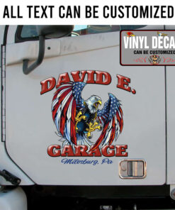 Personalized Screaming American Flag Bald Eagle Wings Sticker 11278