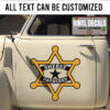 Personalized Sheriff Star Lettering Vinyl Sticker 10541