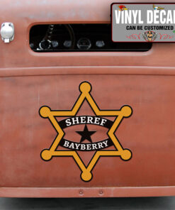 Personalized Sheriff Star Lettering Vinyl Sticker 10541