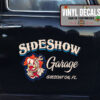 Personalized Sideshow Garage Lettering Vinyl Sticker 10493