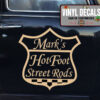 Personalized Hot Rod Badge Lettering Vinyl Sticker 10403