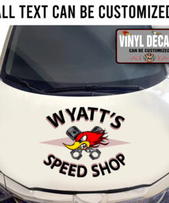 Personalized Hot Rod Bird And Crossing Piston Sticker 11030