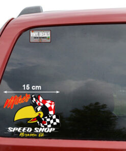 Personalized Hot Rod Bird And Racing Flag Vinyl Sticker 10736