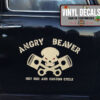 Personalized Skull And Crossing Piston Lettering Vinyl Sticker 10323