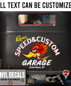 Personalized Hot Rod Bird Lettering Hand Paint Vinyl Sticker 10322