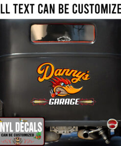 Personalized Hot Rod Bird Lettering Sticker 10949