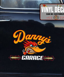 Personalized Hot Rod Bird Lettering Sticker 10949