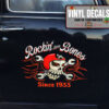 Personalized Skull And Crossing Wrench Pinstriping Sticker 11742