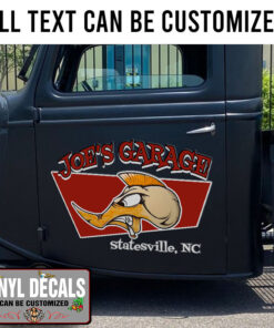 Personalized Hot Rod Bird Lettering Vinyl Sticker 10552