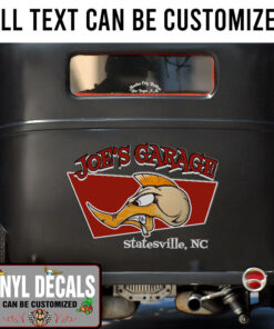 Personalized Hot Rod Bird Lettering Vinyl Sticker 10552