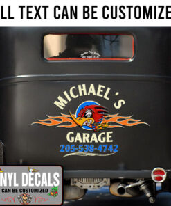 Personalized Hot Rod Bird Lettering Vinyl Sticker 10575