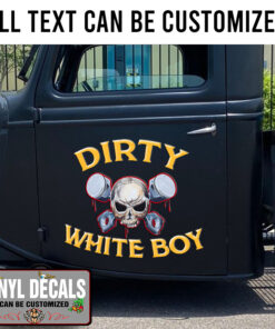Personalized Skull And Piston Lettering Vinyl Sticker 10298