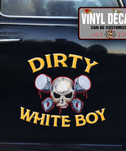 Personalized Skull And Piston Lettering Vinyl Sticker 10298