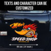 Personalized Hot Rod Bird Lettering Vinyl Sticker 10654