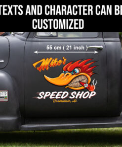 Personalized Hot Rod Bird Lettering Vinyl Sticker 10654