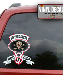 Personalized Skull And Wrench V8 Sticker 10986