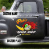 Personalized Hot Rod Bird Lettering Vinyl Sticker 10671