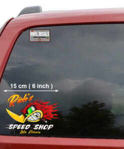 Personalized Hot Rod Bird Lettering Vinyl Sticker 10671